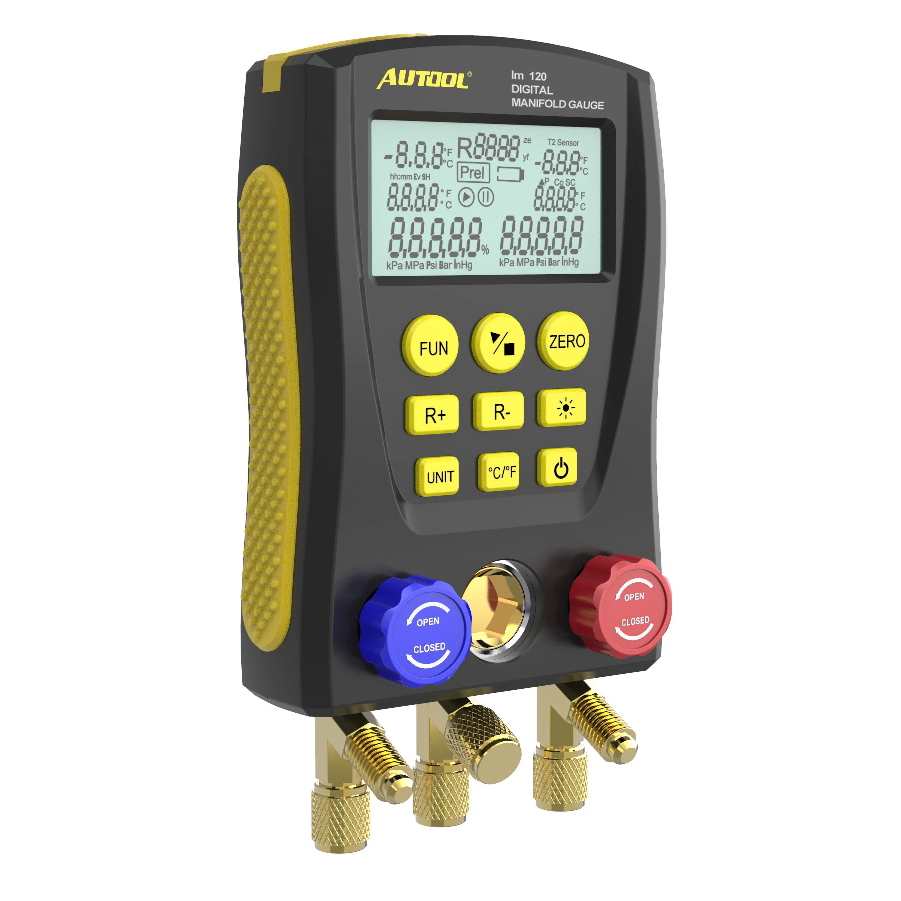 LM120 Refrigeration Digital Manifold Gauge Meter HVAC Vacuum Pressure Temperature Tester Leakage Test
LM120 Refrigeration Digital Manifold Gauge Meter HVAC Vacuum Pressure Temperature Tester Leakage Test