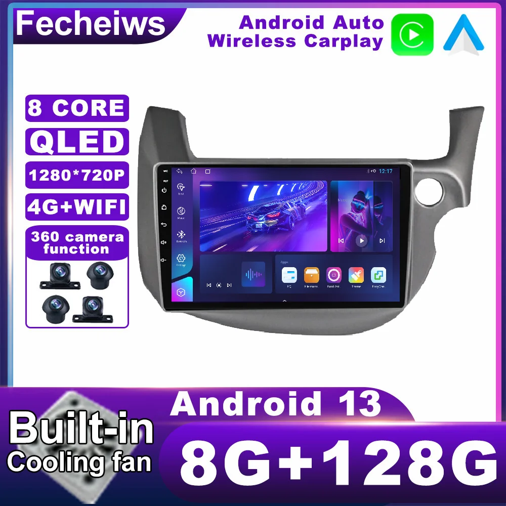 

Автомобильный радиоприемник 10,1 дюймов Android 13 для HONDA FIT JAZZ 2007-2013, ADAS, AHD, BT, No 2din, RDS, QLED, стерео, мультимедиа, DSP, навигация, GPS