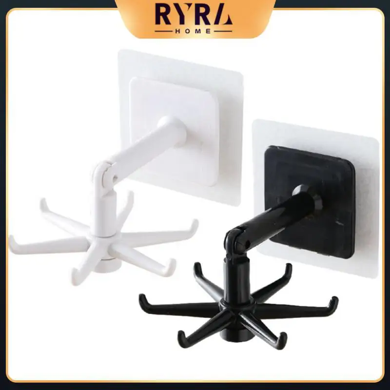 

Home Kitchen Bathroom Home Accessories Can Be Rotated 360 Degrees Storage Rack Six-claw Hook Punch-free Non-marking Hook Sticker