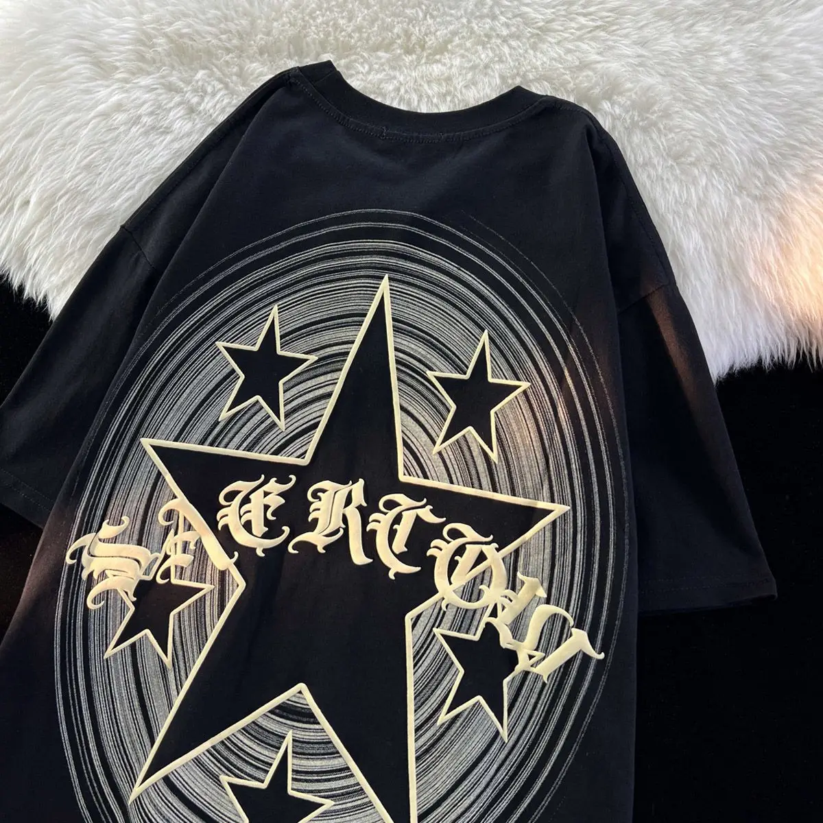 Pure Cotton American Retro Star Short Sleeved T-shirt for Men and Women Summer Loose Casual Sweet Cool Couple Top Y2k Clothing
Pure Cotton American Retro Star Short Sleeved T-shirt for Men and Women Summer Loose Casual Sweet Cool Couple Top Y2k Clothing