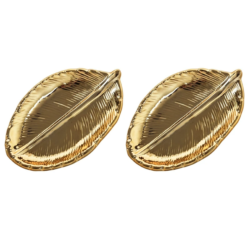 2 шт., декоративная керамическая тарелка с золотыми листьями, фарфоровая тарелка для конфет, тарелка для хранения ювелирных изделий, фруктов
2 шт., декоративная керамическая тарелка с золотыми листьями, фарфоровая тарелка для конфет, тарелка для хранения ювелирных изделий, фруктов