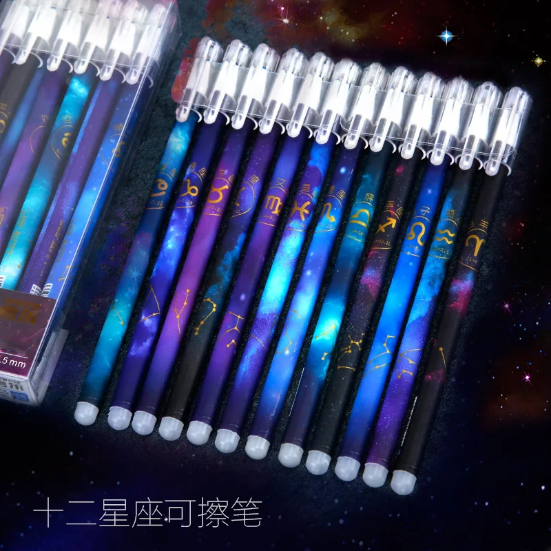 12Pcs/Set Kawaii Stylo Constellation Erasable Pen 0.5mm Black Blue Gift Student Stationery Office Supplies School Writing
12Pcs/Set Kawaii Stylo Constellation Erasable Pen 0.5mm Black Blue Gift Student Stationery Office Supplies School Writing