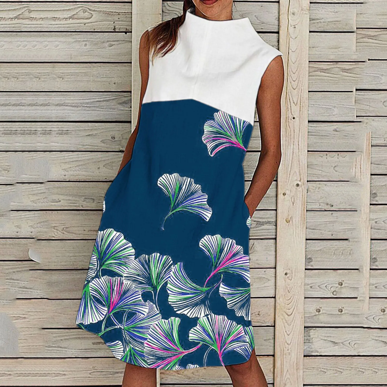 Harajuku Women Casual Print Dress Summer Turtleneck Sleeveless Knee Length Fashion Long Dress Vestidos De Mujer Clothing
Harajuku Women Casual Print Dress Summer Turtleneck Sleeveless Knee Length Fashion Long Dress Vestidos De Mujer Clothing