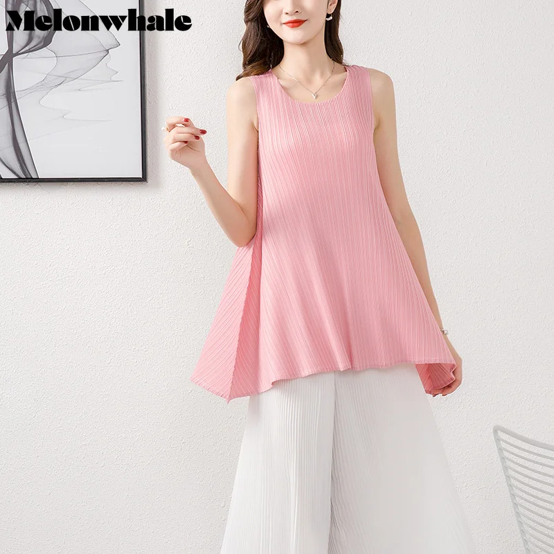 MelonWhale Pleated Sleeveless T-shirts for Women Round Collar Loose Solid Color Female Casual Breathable Clothes 2023 Summer
MelonWhale Pleated Sleeveless T-shirts for Women Round Collar Loose Solid Color Female Casual Breathable Clothes 2023 Summer