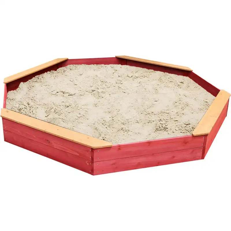 Critter Sitter Children's Wood Octagon Sand Box with Protective Cover and Bottom Liner - CSSB0102-RED
Critter Sitter Children's Wood Octagon Sand Box with Protective Cover and Bottom Liner - CSSB0102-RED
