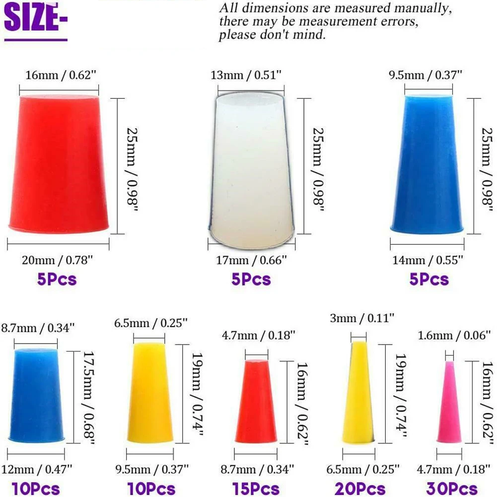 100x Silicone Stopper Plug High Temp Masking Plugs Powder Coating Silicone Cone Plugs Assortment Kit Conical
100x Silicone Stopper Plug High Temp Masking Plugs Powder Coating Silicone Cone Plugs Assortment Kit Conical
