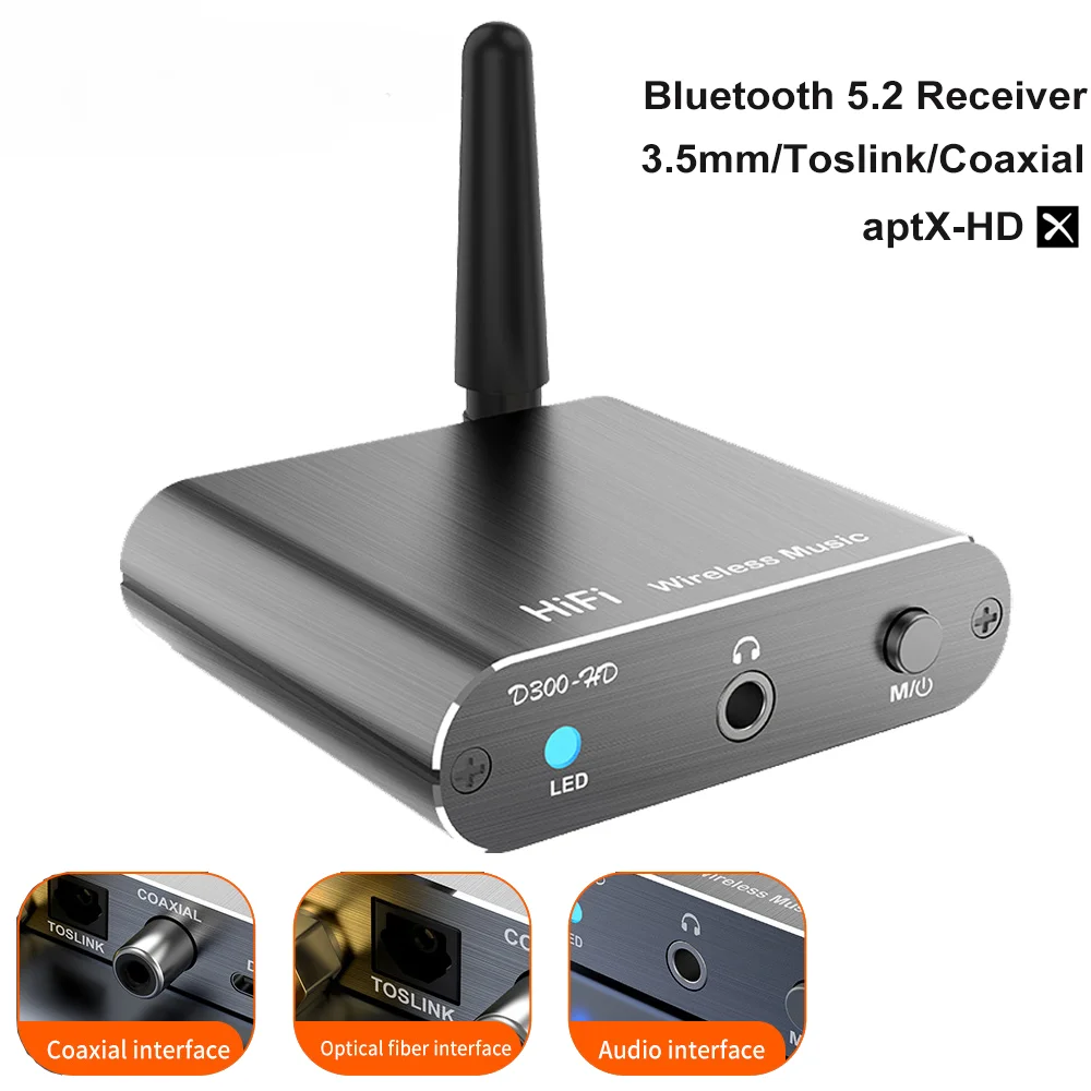 Tebe aptX-HD Bluetooth 5,2 музыкальный ресивер HIFI беспроводной аудио адаптер с 3,5 мм Aux Toslink/коаксиальный выход для усилителя автомобиля
Tebe aptX-HD Bluetooth 5,2 музыкальный ресивер HIFI беспроводной аудио адаптер с 3,5 мм Aux Toslink/коаксиальный выход для усилителя автомобиля