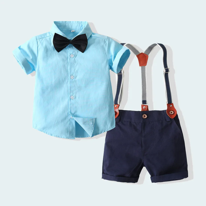 New Boy Short-sleeved Gentleman's Shirt Suspender Shorts Suit Children's Cotton Shirt Four-piece Set European and American Style
New Boy Short-sleeved Gentleman's Shirt Suspender Shorts Suit Children's Cotton Shirt Four-piece Set European and American Style