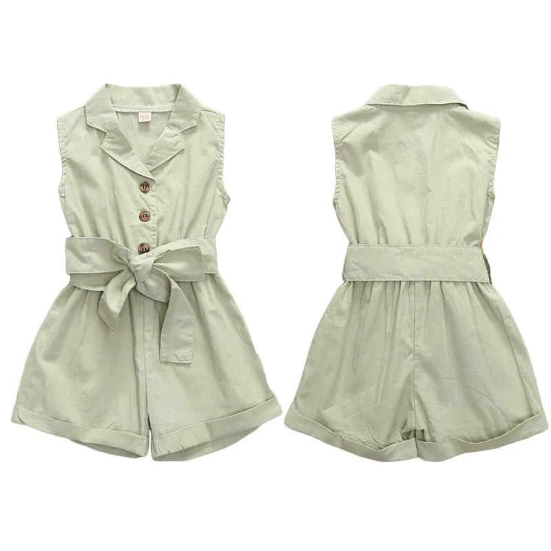 Girls Jumpsuit Shorts Clothing Sets Summer Kids Overalls Outfits Sleeveless Single-Breasted Bodysuit 2Pcs Children Clothes Suit
Girls Jumpsuit Shorts Clothing Sets Summer Kids Overalls Outfits Sleeveless Single-Breasted Bodysuit 2Pcs Children Clothes Suit