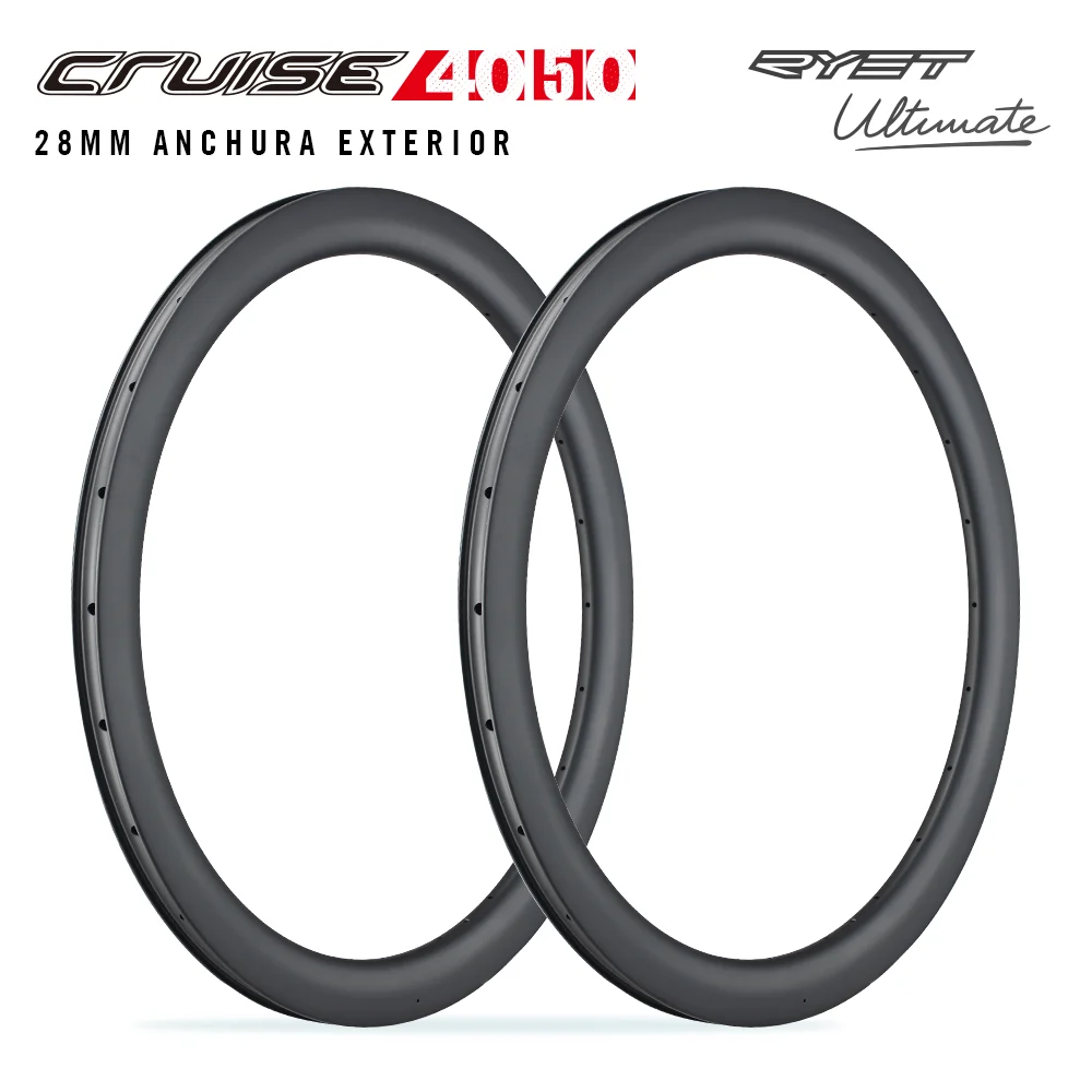 

RYET 700C Carbon Road Rim Disc Brake 40mm 45mm Depth 28MM Width Clincher Tubeless Ready 24/24H WHEEL SPOKE Disc Rim Bike Parts