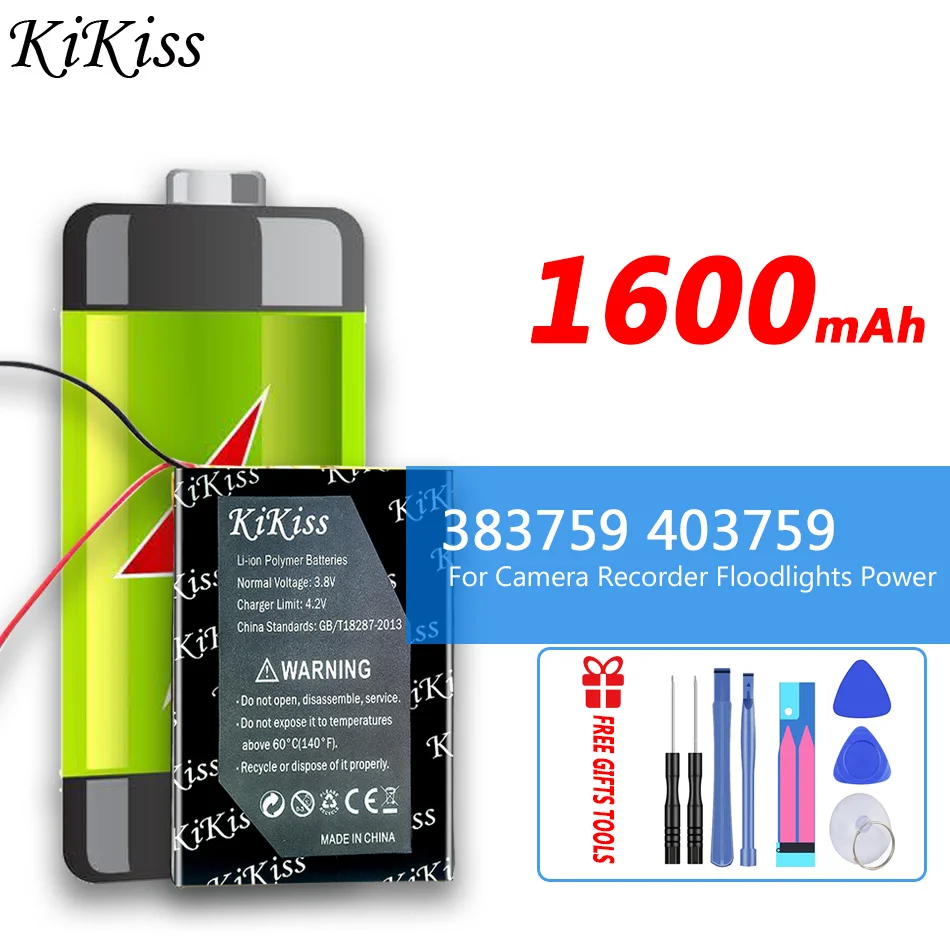 1600mAh KiKiss Powerful Battery 383759 403759 For Camera Recorder Floodlights Power Bank Remote Control Batteries
1600mAh KiKiss Powerful Battery 383759 403759 For Camera Recorder Floodlights Power Bank Remote Control Batteries