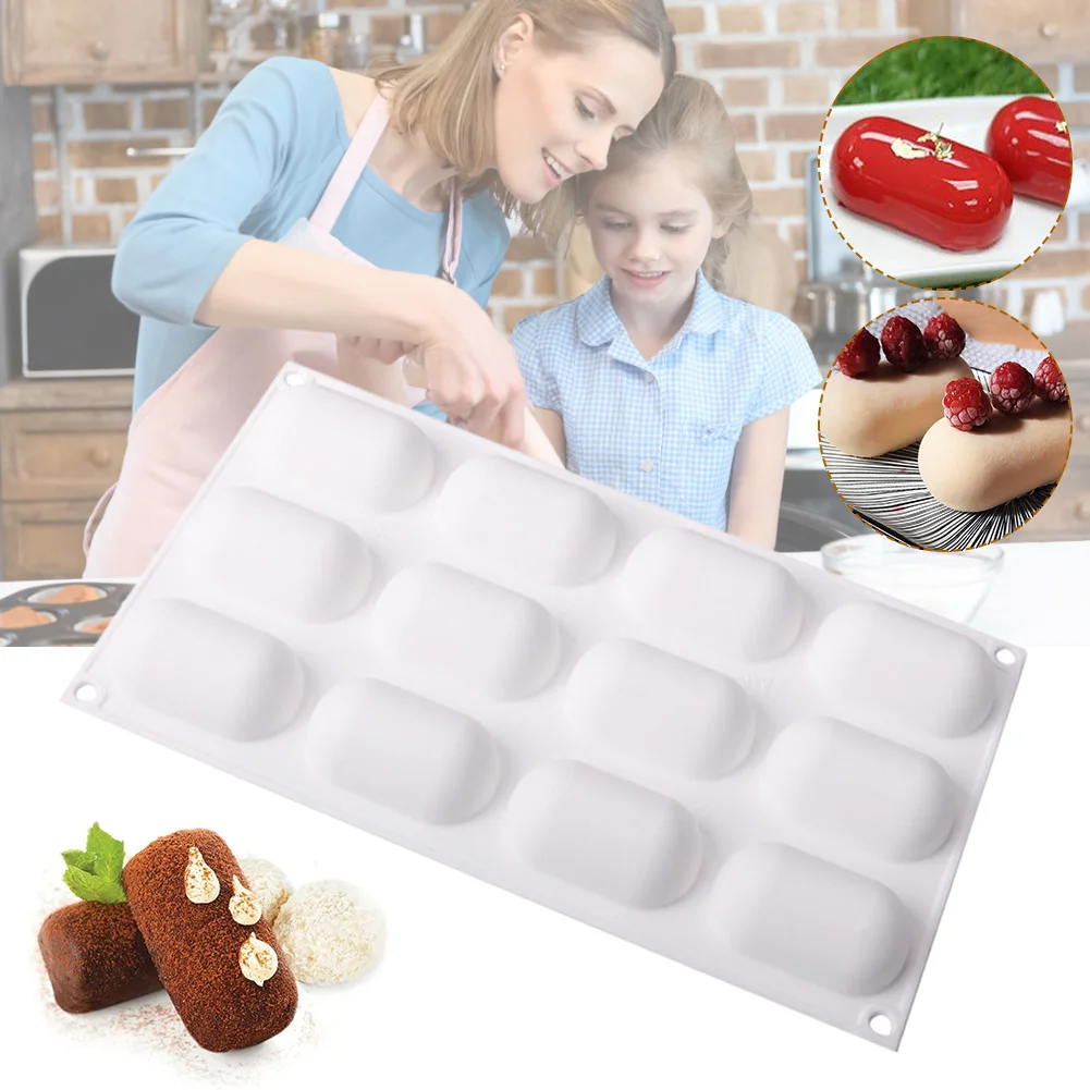 12 Cavity Oval Silicone Mold for Baking Chocolate Mousse Cake Ice Cream Jello Pudding Dessert Pastry Mould Decorating Tools
12 Cavity Oval Silicone Mold for Baking Chocolate Mousse Cake Ice Cream Jello Pudding Dessert Pastry Mould Decorating Tools