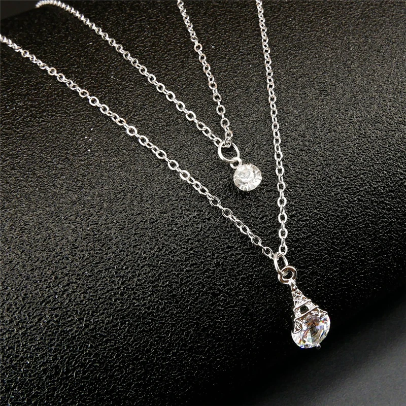 Double-layered Necklace Women Personalized Clavicle Chain Zicon Fashion and Simple Pendants
Double-layered Necklace Women Personalized Clavicle Chain Zicon Fashion and Simple Pendants