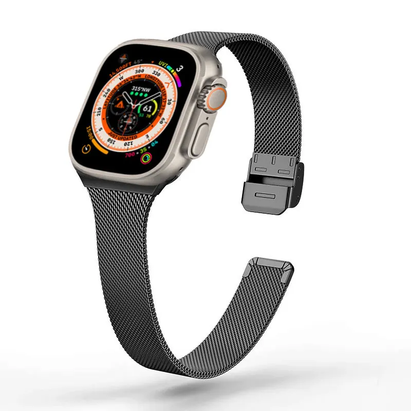 Milanese Strap For Apple WatchBands Ultra 49mm 44mm 40mm 38mm 42mm 45mm 41mm Smart watch Bracelet Correa iWatch 8 7 6 5 4 3 SE 2
Milanese Strap For Apple WatchBands Ultra 49mm 44mm 40mm 38mm 42mm 45mm 41mm Smart watch Bracelet Correa iWatch 8 7 6 5 4 3 SE 2