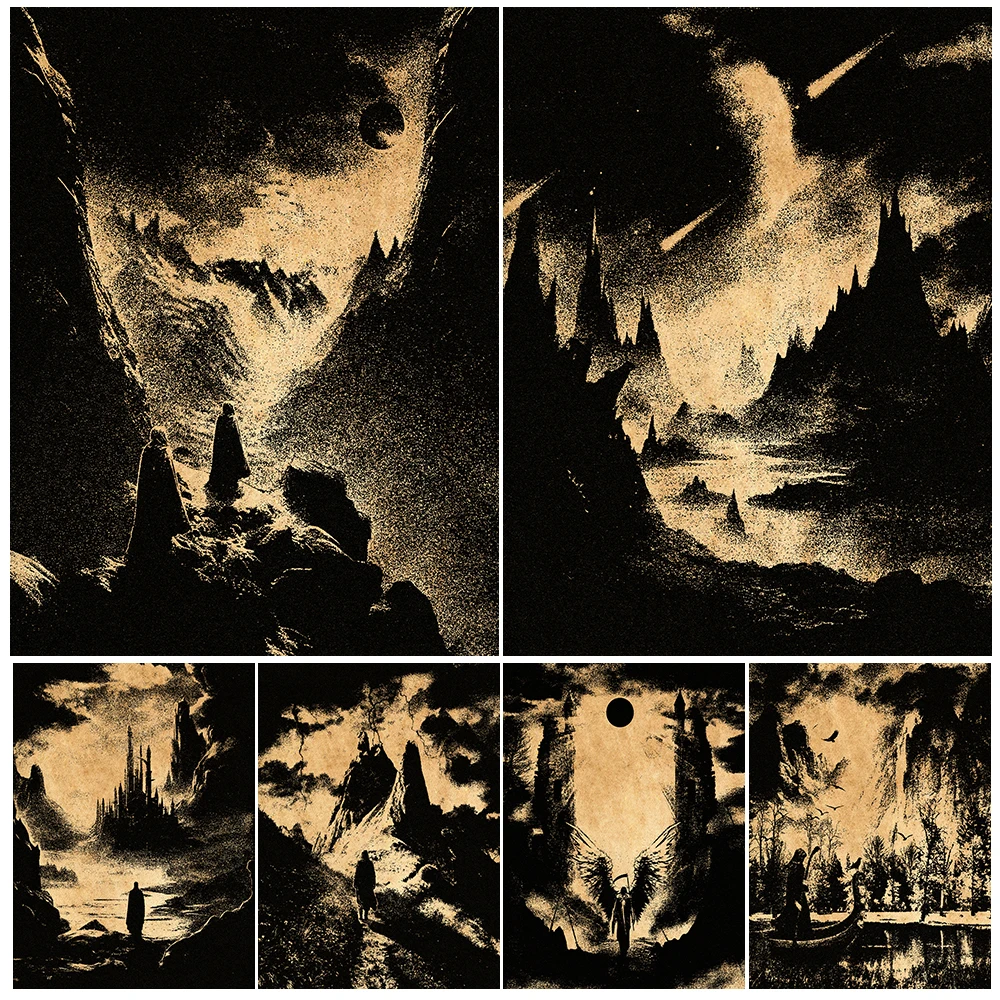 Head To Distant Mysterious Peaks Vintage Wall Art Canvas Painting Lone Traveler Abstract Gothic Art Poster And Print Home Decor
Head To Distant Mysterious Peaks Vintage Wall Art Canvas Painting Lone Traveler Abstract Gothic Art Poster And Print Home Decor