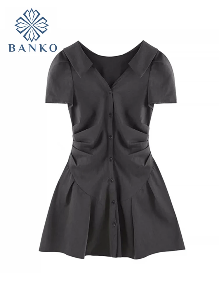 Femme Mini Dress 2022 Vintage Sexy Grey Folds Short Puff Sleeve V-neck Shirts Dress Women's Fashion Preppy Style A-line Vestidos
Femme Mini Dress 2022 Vintage Sexy Grey Folds Short Puff Sleeve V-neck Shirts Dress Women's Fashion Preppy Style A-line Vestidos
