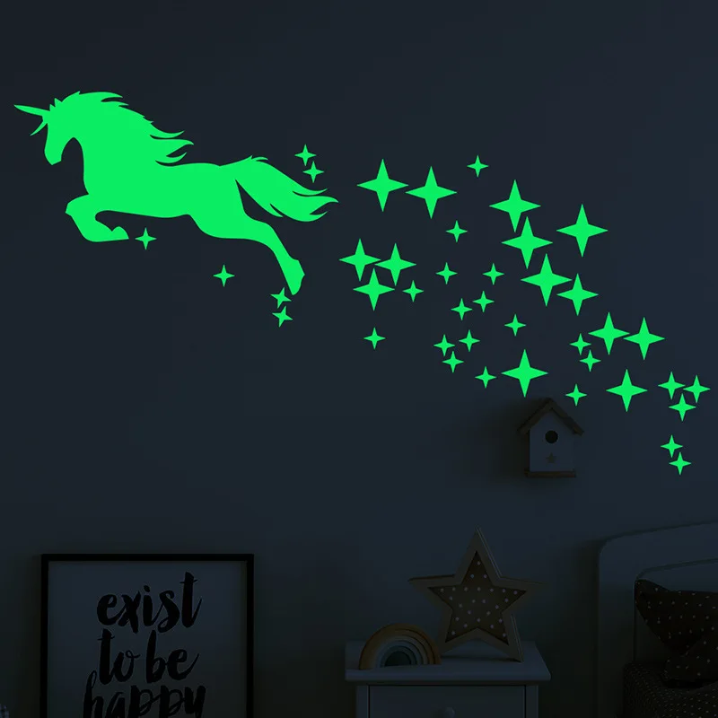 Unicorn Star Fairy Glow Sticker Glow In Night Fluorescent Wall Art 3D Home Decal Kids Room Ceiling Switch Decoration
Unicorn Star Fairy Glow Sticker Glow In Night Fluorescent Wall Art 3D Home Decal Kids Room Ceiling Switch Decoration