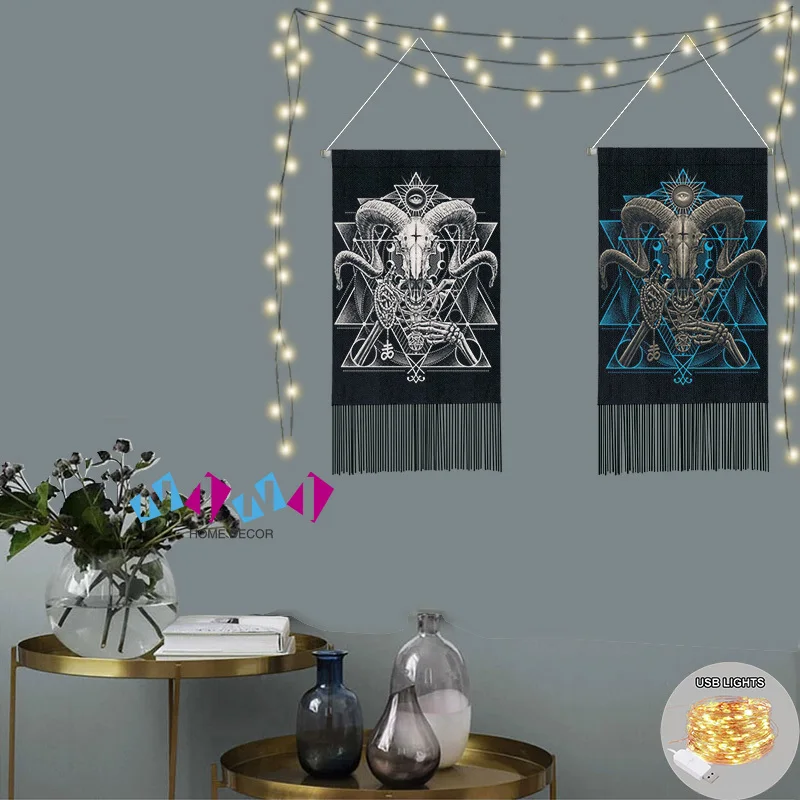 Baphomet Tassel Handmade Tapestry Aesthetic Wall Hanging Tapestry Art Home Living Room and Bedroom Decor Witchcraft Supplies
Baphomet Tassel Handmade Tapestry Aesthetic Wall Hanging Tapestry Art Home Living Room and Bedroom Decor Witchcraft Supplies