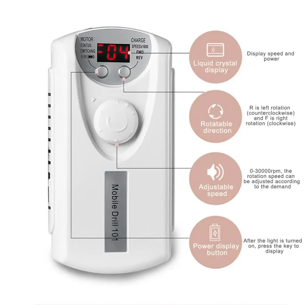 Nail Drill Machine 30000rpm Manicure Machine Apparatus For Manicure Pedicure Kit Electric Nail File Polish Remover Tools
Nail Drill Machine 30000rpm Manicure Machine Apparatus For Manicure Pedicure Kit Electric Nail File Polish Remover Tools