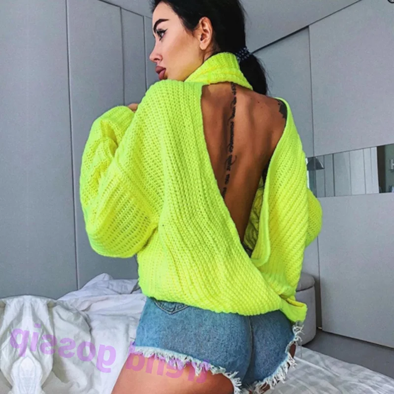 Womens Sexy Backless Turtleneck Long Sleeve Sweater Outer Knit Sweater Fall Fashion Green Oversized Harajuku Streetwear Jumper
Womens Sexy Backless Turtleneck Long Sleeve Sweater Outer Knit Sweater Fall Fashion Green Oversized Harajuku Streetwear Jumper