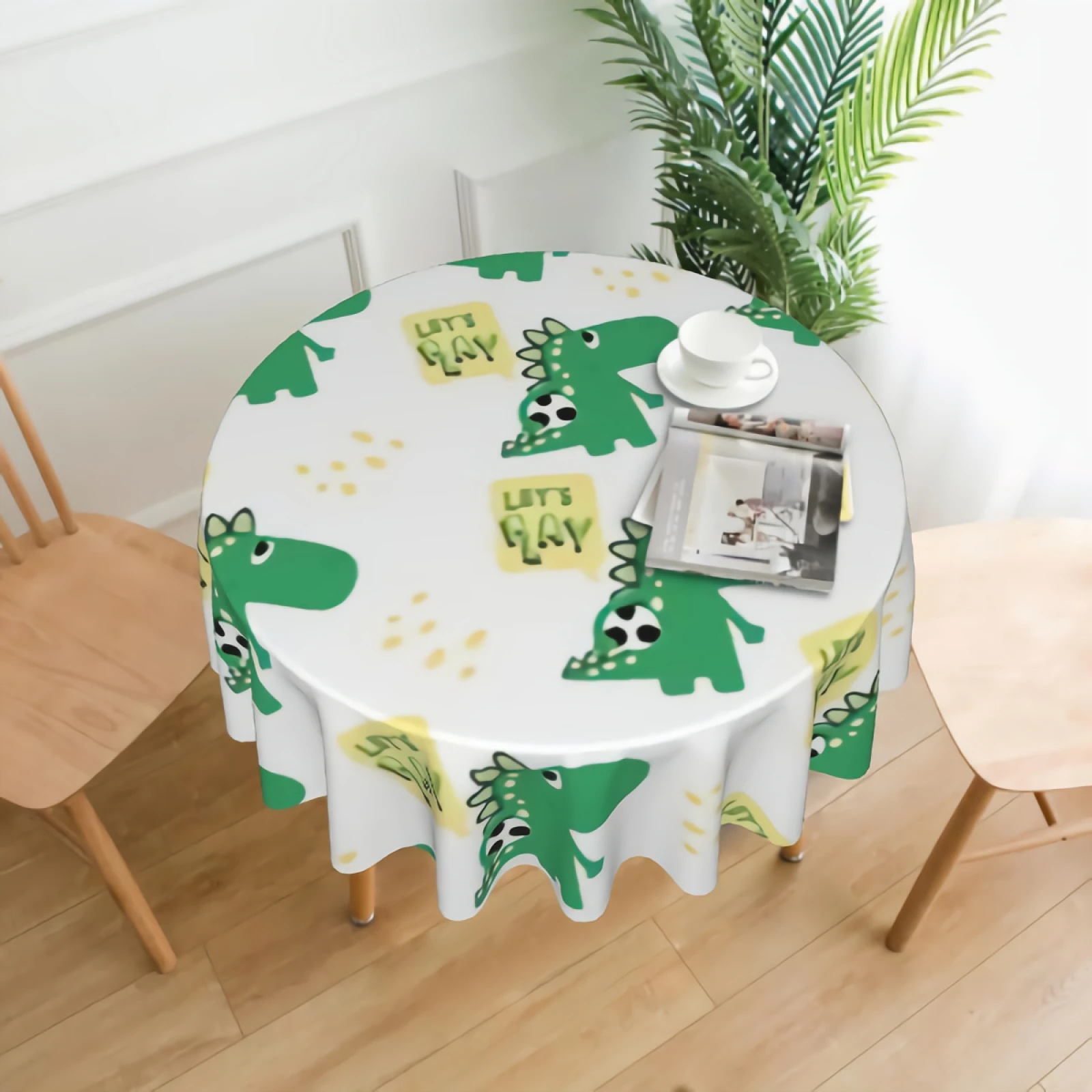 Cartoon Dinosaurs Pattern Round Tablecloth Waterproof Dino Saying Let's Play Table Cloth Cover Washable 60" Dining Decorative
Cartoon Dinosaurs Pattern Round Tablecloth Waterproof Dino Saying Let's Play Table Cloth Cover Washable 60" Dining Decorative