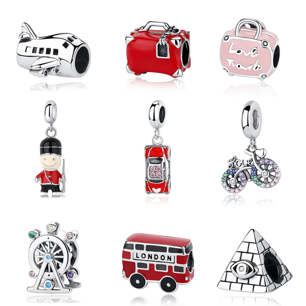 Original 925 Sterling Silver Charm Bead Travel London Bus Motorcycle Suitcase Charms Fit Pandora Bracelets Women Diy Jewelry
Original 925 Sterling Silver Charm Bead Travel London Bus Motorcycle Suitcase Charms Fit Pandora Bracelets Women Diy Jewelry