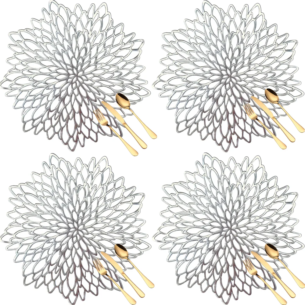 6Pc Hollow-Out Table Mats Place Mats PVC Placemats for Kitchen Dining Table Wedding Decor Heat Resistant Coffee Mats Coaster Set
6Pc Hollow-Out Table Mats Place Mats PVC Placemats for Kitchen Dining Table Wedding Decor Heat Resistant Coffee Mats Coaster Set