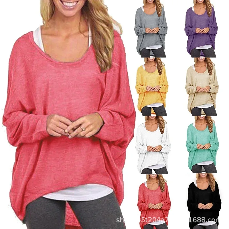 2022 autumn and winter women's long-sleeved loose irregular knitted sweater T-shirt top
2022 autumn and winter women's long-sleeved loose irregular knitted sweater T-shirt top