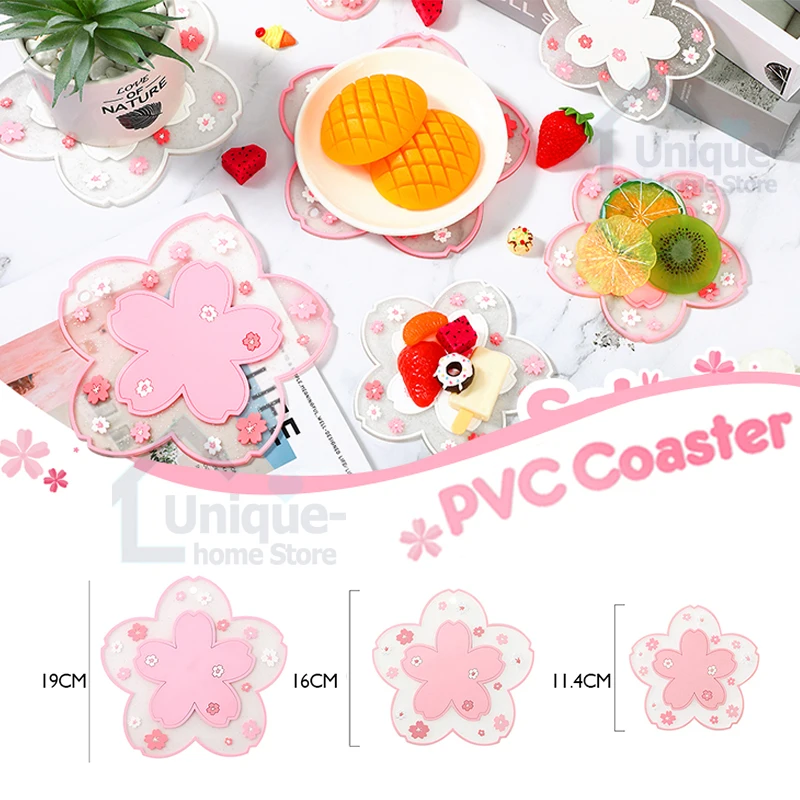 1PC Dining Table Mat PVC Coaster Cherry Blossom Cup Anti-Skid Insulation Pads For Home Office Bar Kitchen Decoration Accessories
1PC Dining Table Mat PVC Coaster Cherry Blossom Cup Anti-Skid Insulation Pads For Home Office Bar Kitchen Decoration Accessories