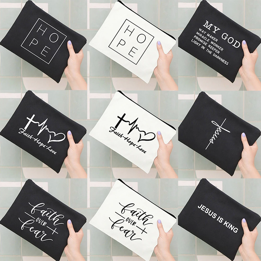 Jesus My God Hope Faith Print Women Canvas Cosmetic Case Lipstick Makeup Travel Bag Zipper Pouch Pencil Bags Christian Purse
Jesus My God Hope Faith Print Women Canvas Cosmetic Case Lipstick Makeup Travel Bag Zipper Pouch Pencil Bags Christian Purse
