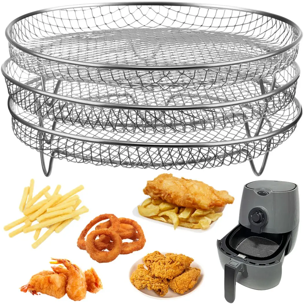 Stainless Steel Air Fryer Racks Three Stackable 7.8 Inch Air Fryer Racks For 4.2QT 5.8QT Phillips Air Fryers Ovens Press Cookers
Stainless Steel Air Fryer Racks Three Stackable 7.8 Inch Air Fryer Racks For 4.2QT 5.8QT Phillips Air Fryers Ovens Press Cookers