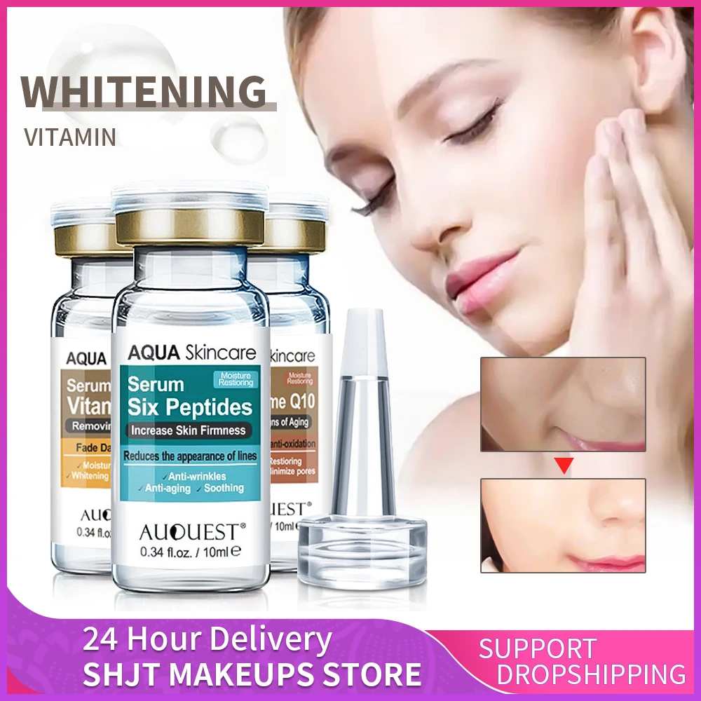 

10ml Six Peptides Serum Liquid Coenzyme Q10 Hyaluronic Acid And Anti-wrinkles VC Whitening Collagen Face Lift Skin Care Cream