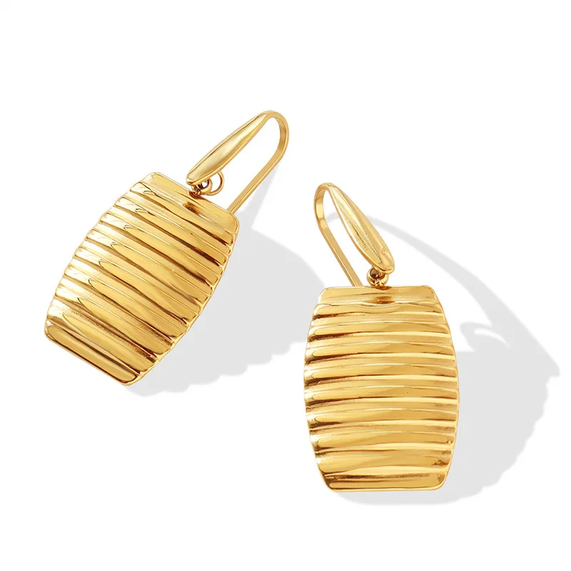 European and American New Square Earrings Stainless Steel Plated 18K Gold Personality Design Jewelry Earrings
European and American New Square Earrings Stainless Steel Plated 18K Gold Personality Design Jewelry Earrings