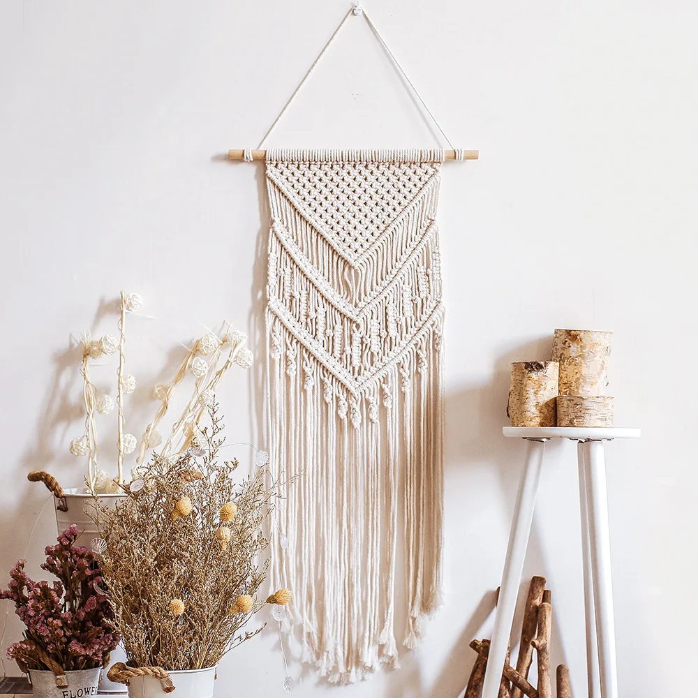 Wall Hanging Nordic Tapestry Bohemian Hand-Woven Cotton Twine Sticks Tassel Living Room Bedroom Decoration Door Curtain Decor
Wall Hanging Nordic Tapestry Bohemian Hand-Woven Cotton Twine Sticks Tassel Living Room Bedroom Decoration Door Curtain Decor