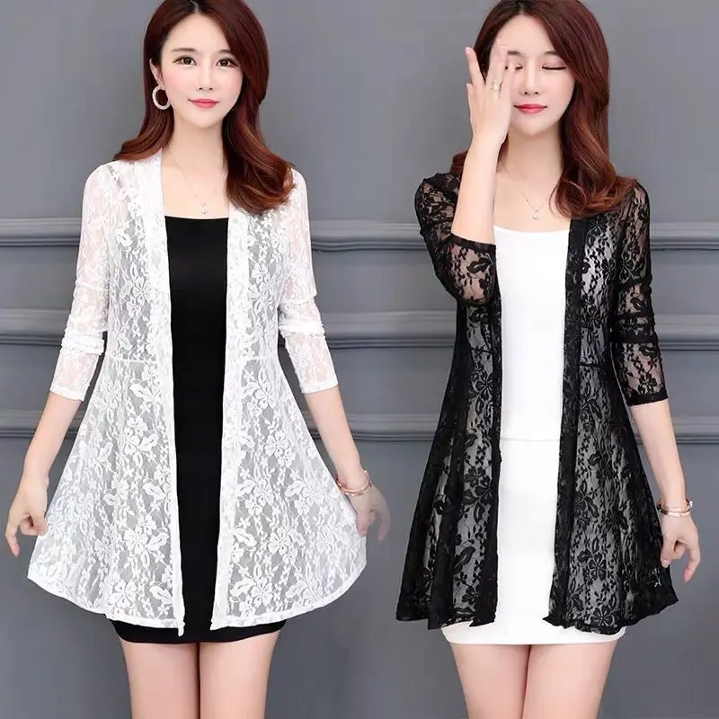 Summer Lace Cardigan Long Hollow Sunscreen Jacket Women Casual Pink Black Red White Long-sleeve Thin Coat Woman Jacket Y932
Summer Lace Cardigan Long Hollow Sunscreen Jacket Women Casual Pink Black Red White Long-sleeve Thin Coat Woman Jacket Y932
