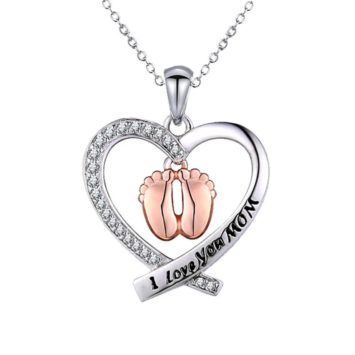 10Pcs Heart Shaped Necklace Baby Footprint Foot Pendant I Love You Mom Jewelry For Mother's Day Jewelry Ornament
10Pcs Heart Shaped Necklace Baby Footprint Foot Pendant I Love You Mom Jewelry For Mother's Day Jewelry Ornament