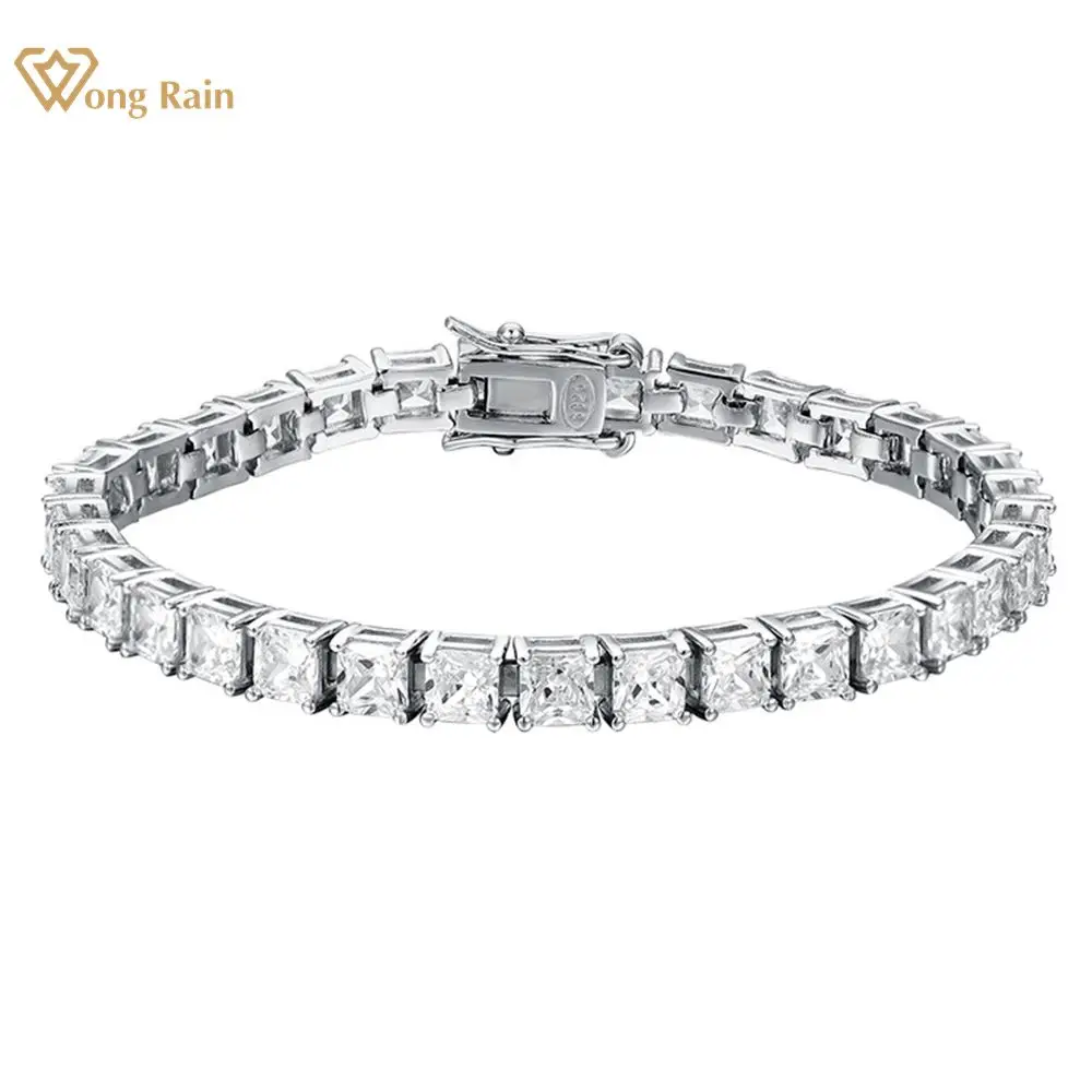 Wong Rain Hip Hop 100% 925 Sterling Silver Princess Cut Lab Sapphire High Carbon Diamonds Gemstone Bracelet Bangle Fine Jewelry
Wong Rain Hip Hop 100% 925 Sterling Silver Princess Cut Lab Sapphire High Carbon Diamonds Gemstone Bracelet Bangle Fine Jewelry