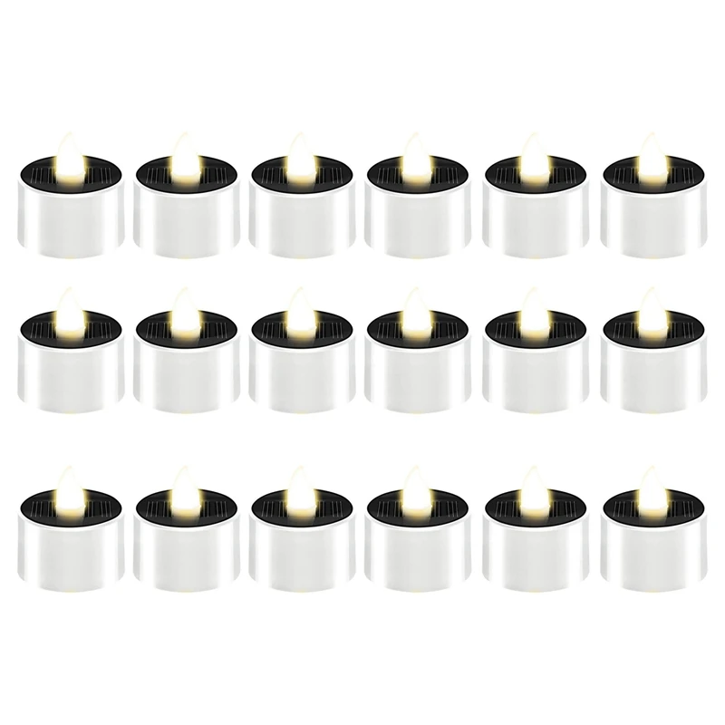 18 Pieces Solar Tea Light Candles Flameless Outdoor LED Waterproof Tealight Rechargeable Candles
18 Pieces Solar Tea Light Candles Flameless Outdoor LED Waterproof Tealight Rechargeable Candles
