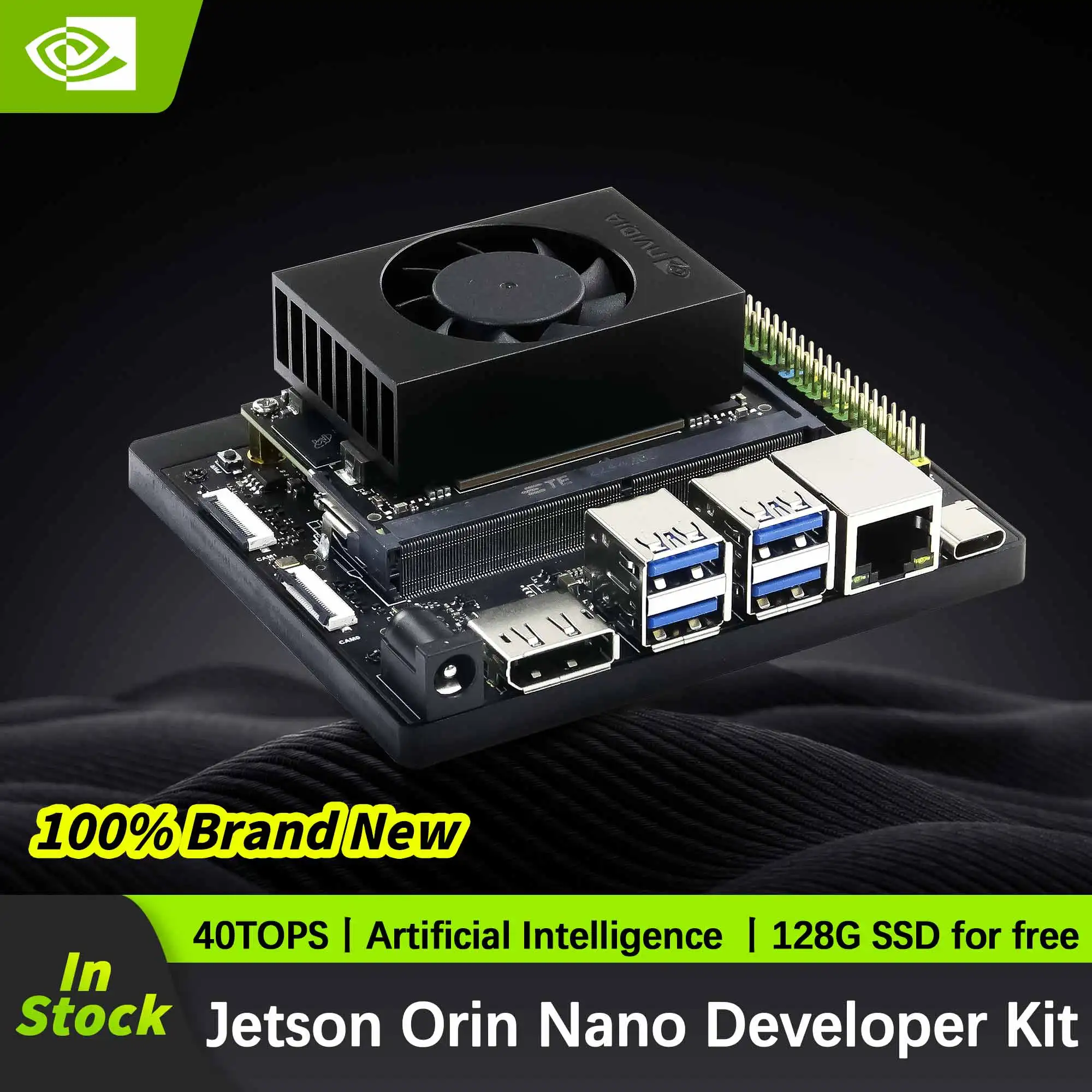 NVIDIA Jetson Orin NANO Board Developer Kit with 8G 4G RAM Ubuntu 20.04 128G SSD for Artificial Intelligence Programing Learning
NVIDIA Jetson Orin NANO Board Developer Kit with 8G 4G RAM Ubuntu 20.04 128G SSD for Artificial Intelligence Programing Learning