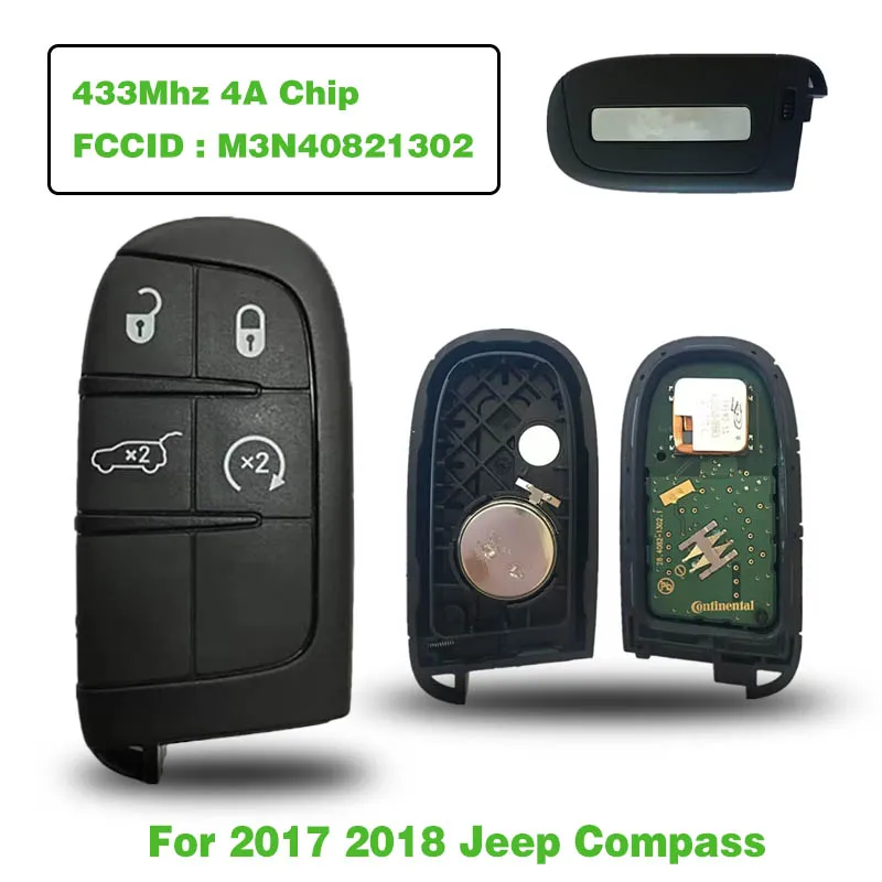 Оригинальный Смарт-пульт дистанционного управления CN086029 для 2018 Jeep Compass M3N40821302 автоключ 433 МГц 4A чип Номер Детали 68250335AB
Оригинальный Смарт-пульт дистанционного управления CN086029 для 2018 Jeep Compass M3N40821302 автоключ 433 МГц 4A чип Номер Детали 68250335AB