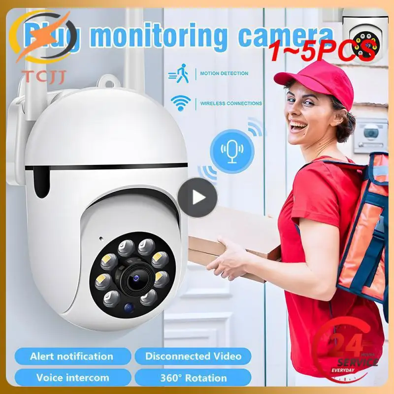 

1 ~ 5 шт. PTZ IP-камера видеонаблюдения с объективом 4 мм полноцветная Wi-Fi камера видеонаблюдения наружная камера с монитором в режиме реального времени поддержка 128G