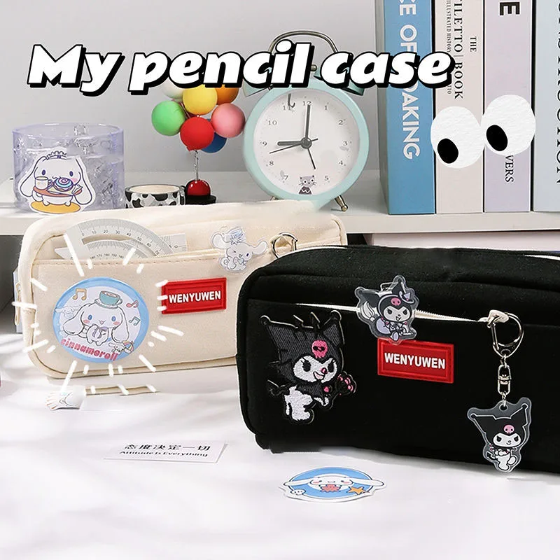 Kuromi Cinnamoroll Kawaii Sanrios Japanese Creative Stationery Box Cartoon Canvas Stationery Storage Bag Gift for Kids
Kuromi Cinnamoroll Kawaii Sanrios Japanese Creative Stationery Box Cartoon Canvas Stationery Storage Bag Gift for Kids