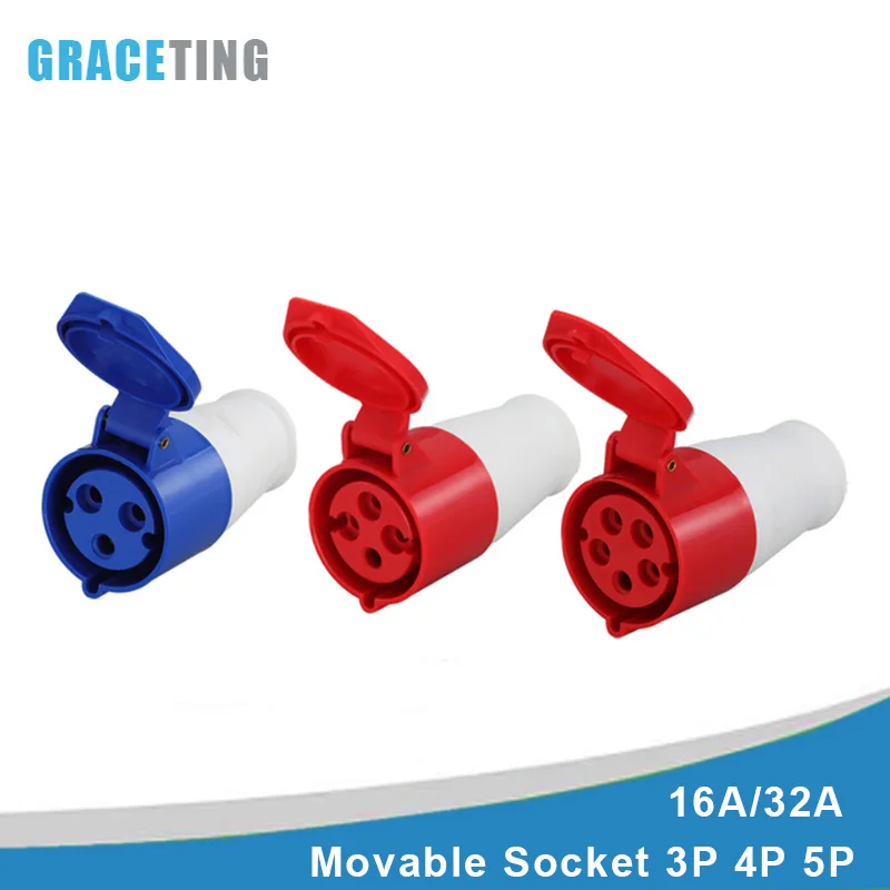 Industrial Socket Movable Female Connector Coupler 3Pin 4Pin 5Pin Electrical Connection 16A 32A IP44 Waterproof 220V 380V 415V
Industrial Socket Movable Female Connector Coupler 3Pin 4Pin 5Pin Electrical Connection 16A 32A IP44 Waterproof 220V 380V 415V