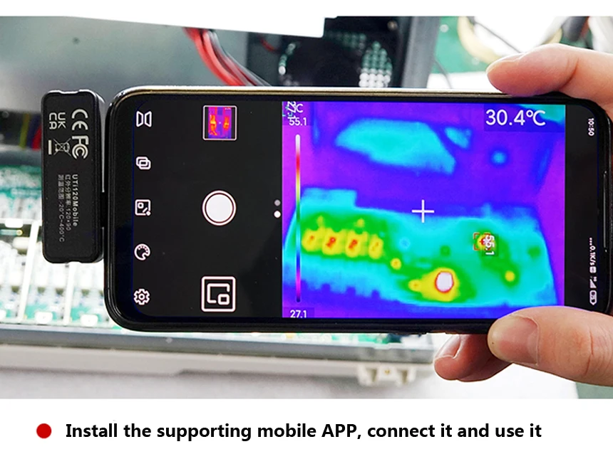 UNI-T UTi120 Mobile Thermal Imager Hotel Pinhole Camera Anti-spy HVAC Power Inspection Temperature Detector
UNI-T UTi120 Mobile Thermal Imager Hotel Pinhole Camera Anti-spy HVAC Power Inspection Temperature Detector