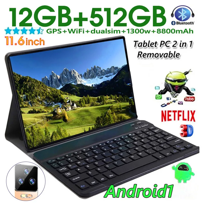 

2022 New Android 11.0 8GB RAM 256GB ROM 11.6inch 4k HD Screen Snapdragon 845 tablet 5G Dual SIM Card or WIFI GPS Google Play Pro