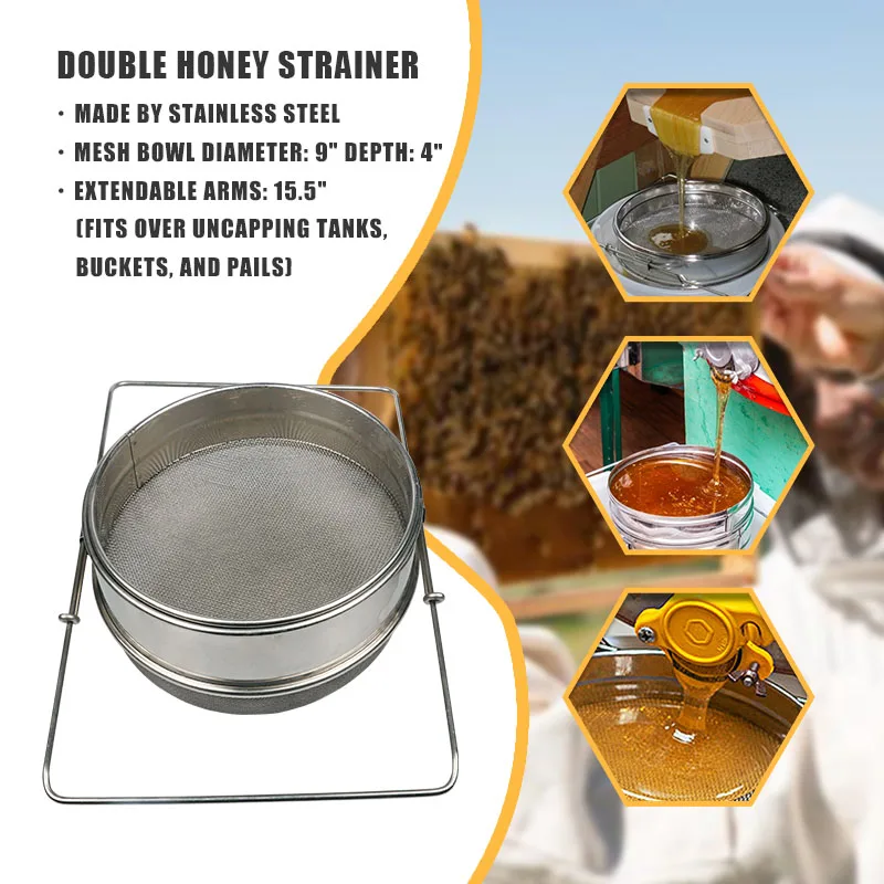 Beekeeping Honey Filter Screen Bee Strainer Double Straining Strainer Practical Flow Goods Tools For Beekeeper Supplies
Beekeeping Honey Filter Screen Bee Strainer Double Straining Strainer Practical Flow Goods Tools For Beekeeper Supplies