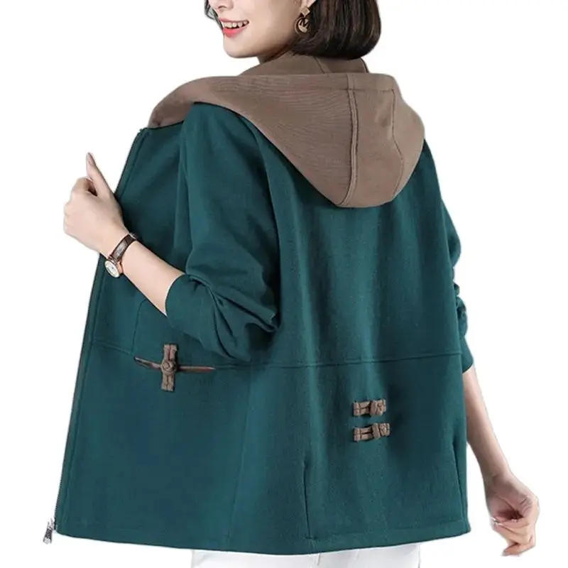 Hooded Zipper Female Sweater Casual Women's Coat 2022 Spring And Autumn New Outerwear Loose Middle-Aged Mother's Warm Jacket
Hooded Zipper Female Sweater Casual Women's Coat 2022 Spring And Autumn New Outerwear Loose Middle-Aged Mother's Warm Jacket