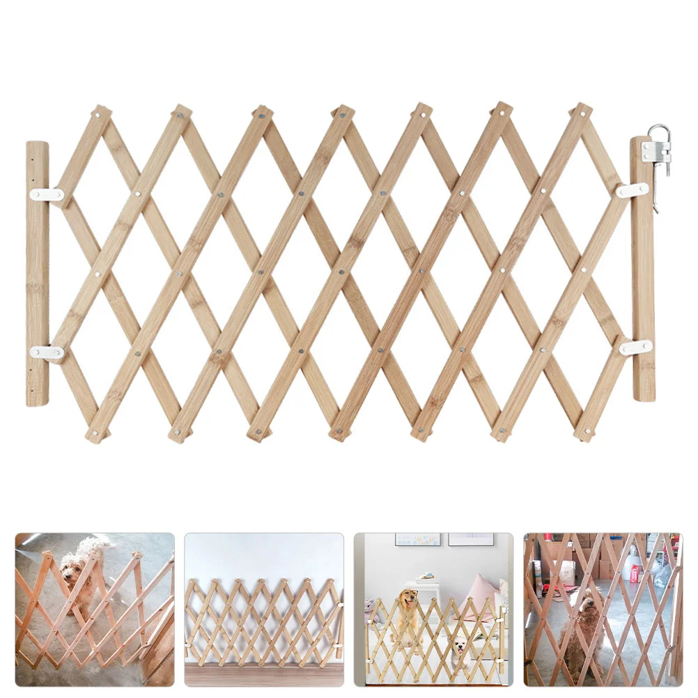

Retractable Pet Gate Expandable Fence Gate Freestanding Wooden Indoor Barrier Panels Garden Trellis Fence Screen for Home Yard