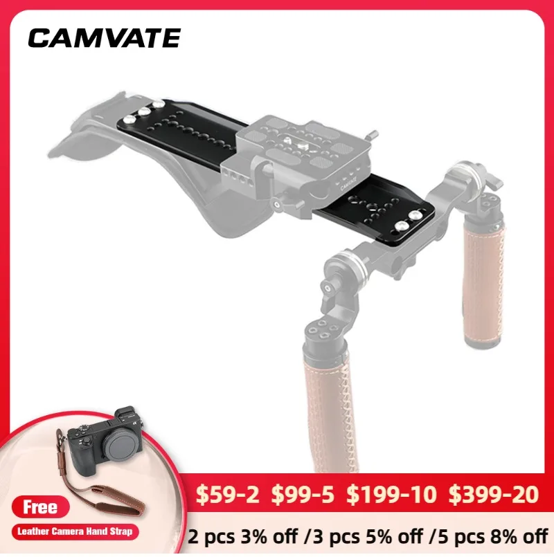 CAMVATE Standard 12" Dovetail Bridge Sled Plate With1/4"& 3/8" Threaded Mounting Points For DSLR Camera Shoul
CAMVATE Standard 12" Dovetail Bridge Sled Plate With1/4"& 3/8" Threaded Mounting Points For DSLR Camera Shoul