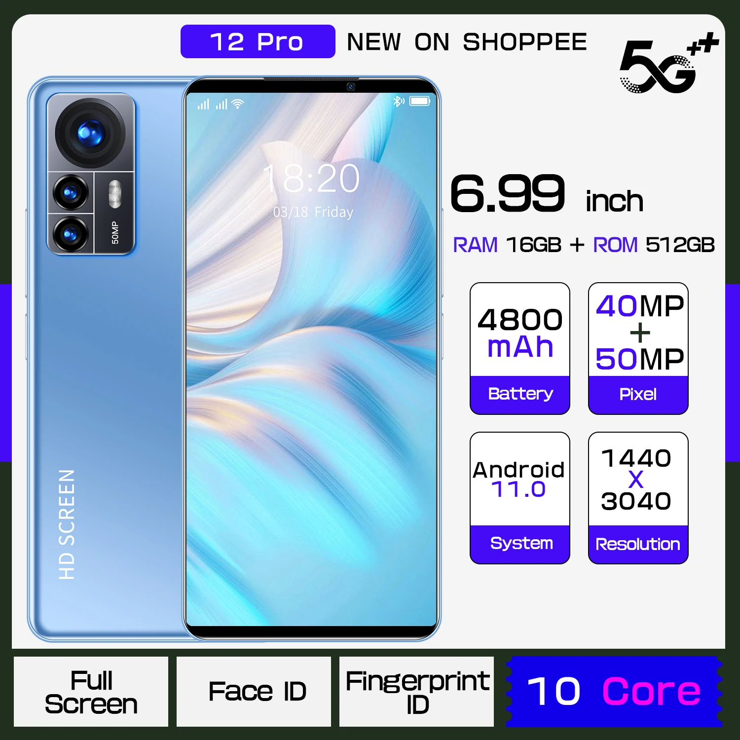 12 Pro 6,99 дюймовый полный экран 12 + 512 ГБ 4800 мАч 40 + 50 Мп Android мобильный телефон с двумя SIM-картами и идентификацией лица с смартфонами Google Play
12 Pro 6,99 дюймовый полный экран 12 + 512 ГБ 4800 мАч 40 + 50 Мп Android мобильный телефон с двумя SIM-картами и идентификацией лица с смартфонами Google Play